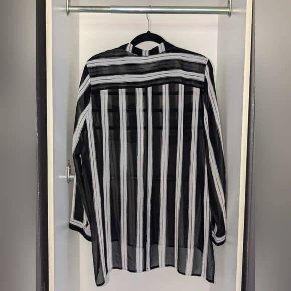 Long See through Button up Blouse - Picture 2 of 2